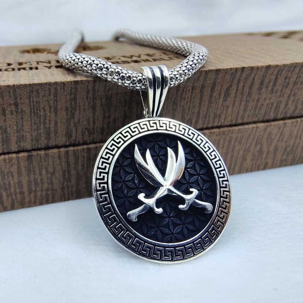 Argus guardian silver pendant for men