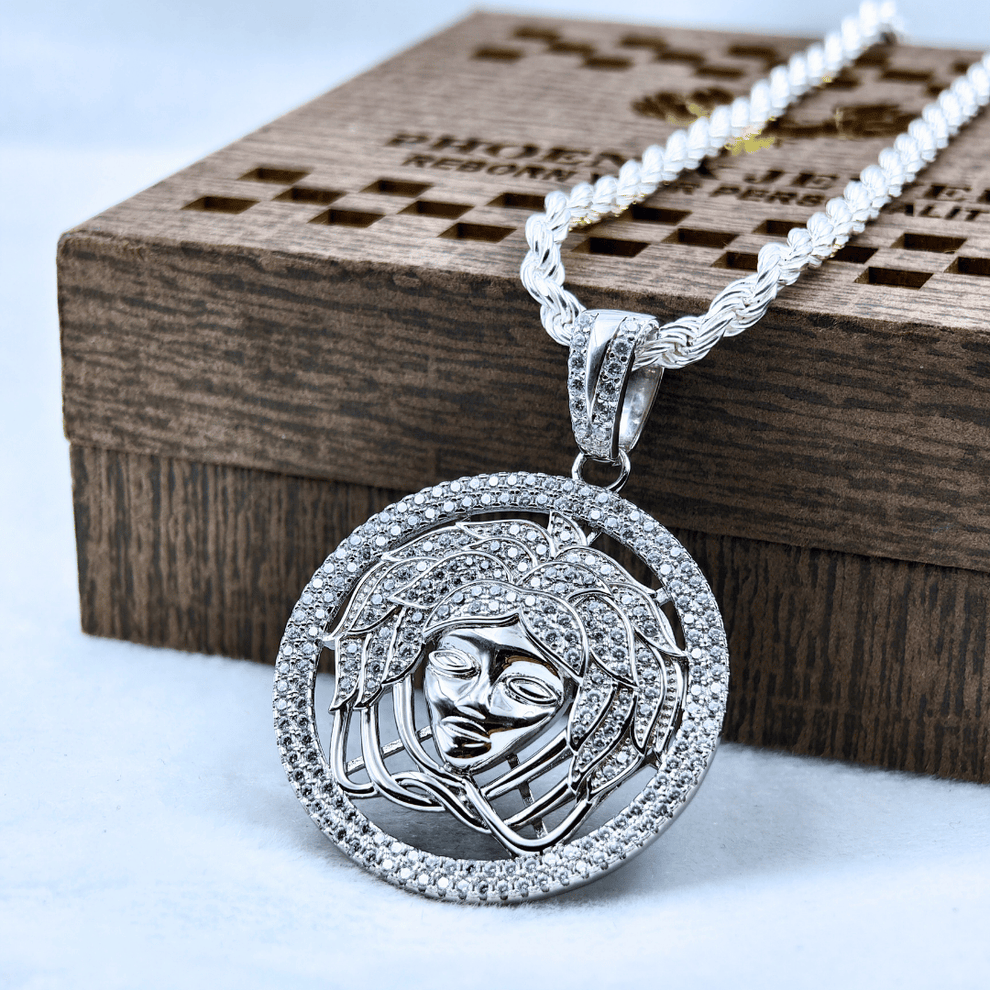 Cubic Medusa’s Mommy Silver Pendant For Men