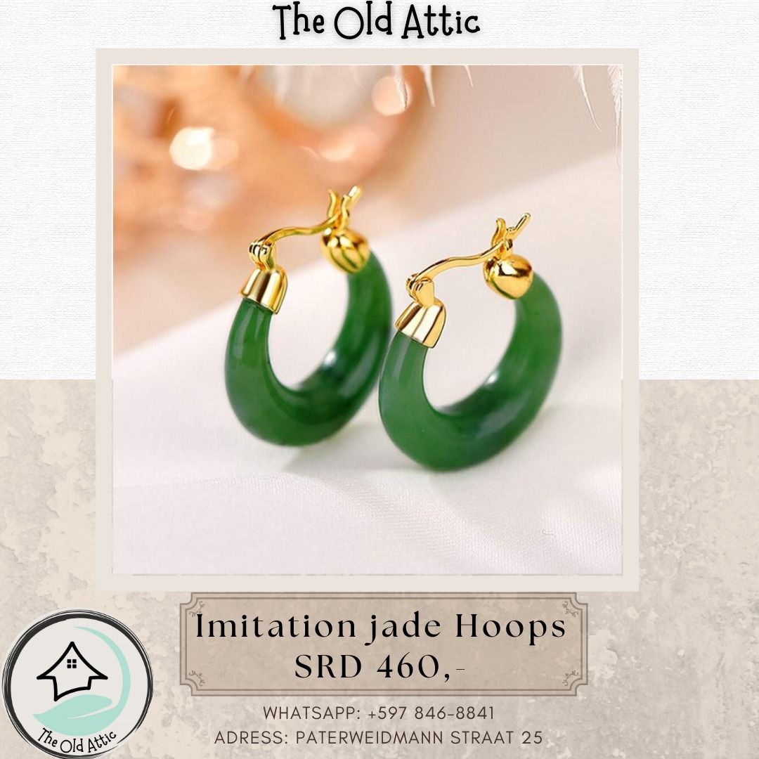 Imitation Jade Hoops 