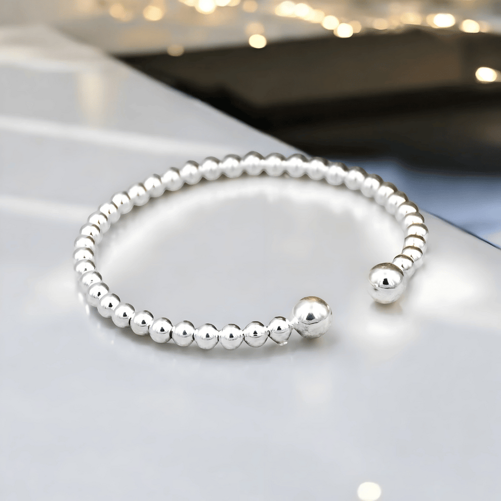 Silver ball bracelets for women