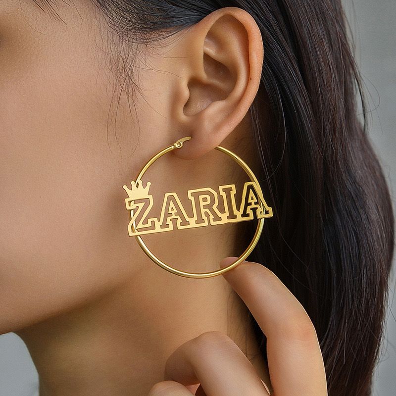 Custom Name Hoop Earring