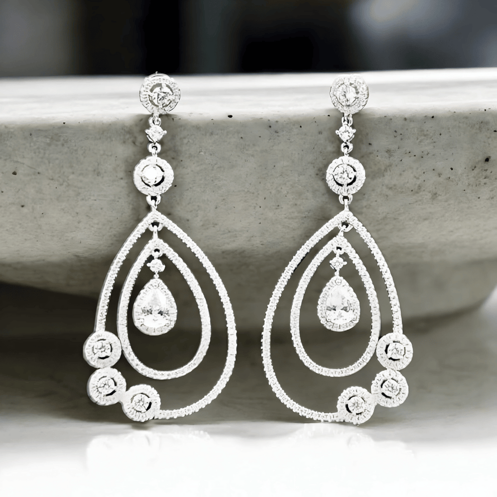 Silver Hestia's hearth drops earrings for women