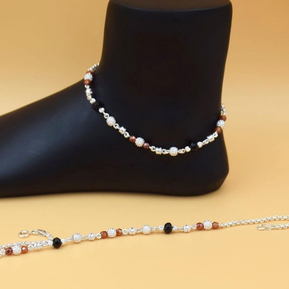 Silver starry night anklets 2 for women