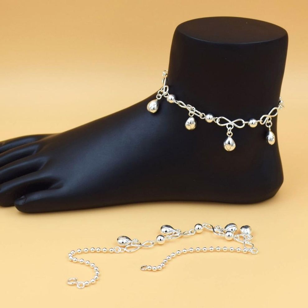 Silver secret garden anklets for women