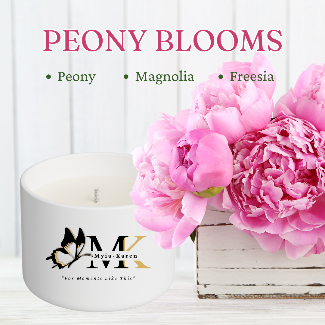 Peony Blooms 8oz Scented Candle