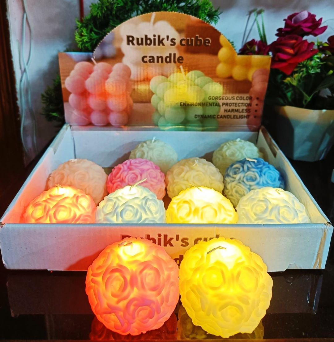 12 Piece Box Flower Design Realistic LED Candle