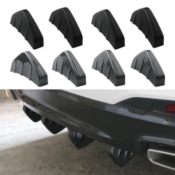 4pcs Universal Car Rear Bumper Diffuser fins ABS Rear Bumper 