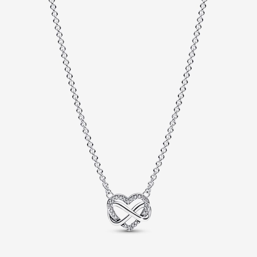 Sparkling Infinity Heart Collier Necklace