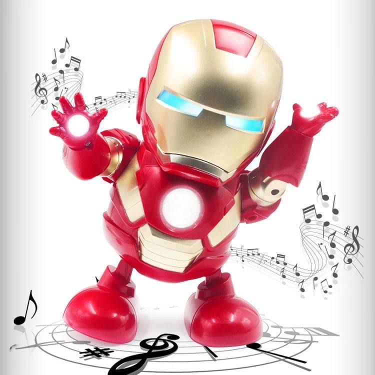 Robot Avengers dansant avec musique et effet lumineux