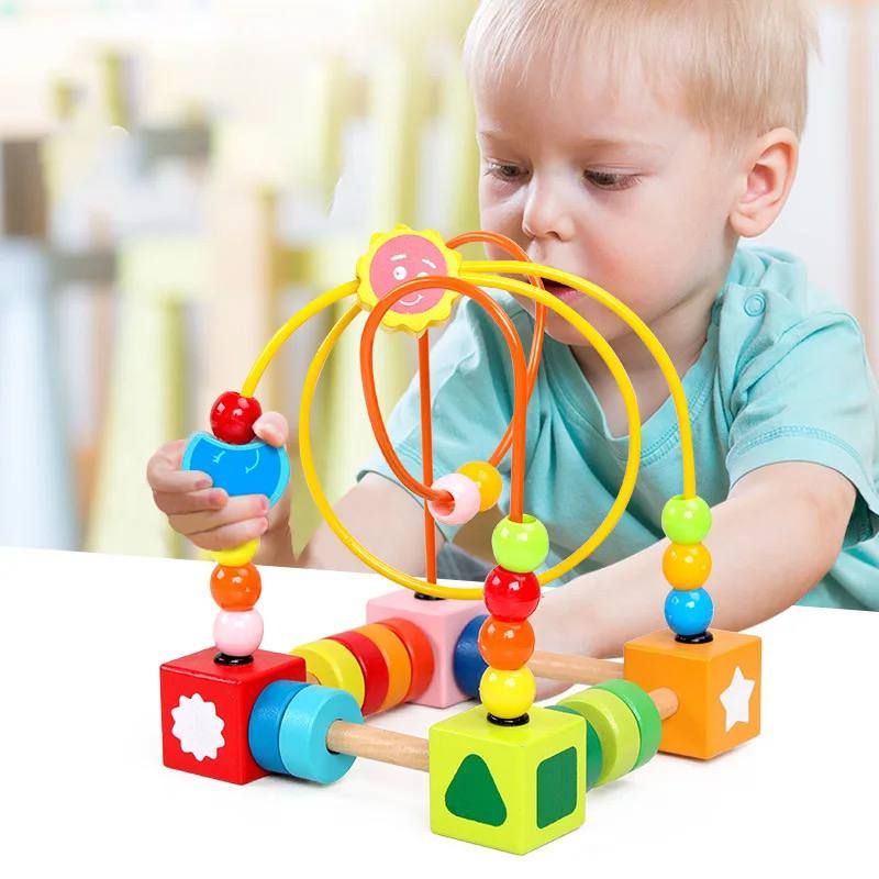 Jouet en bois pour bébé Nlive | Jouets Montessori pour enfants, centre d'activités, labyrinthe de perles, jouet de tri de formes | Jouets éducatifs pour enfants en développement précoce, cadeau pour fille et garçon