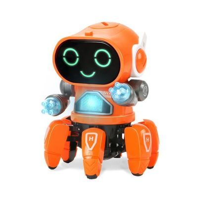 Robot poulpe à Six griffes danse électrique, jouets pour enfants, animaux électroniques, lumières LED colorées, diverses musiques, marche flexible