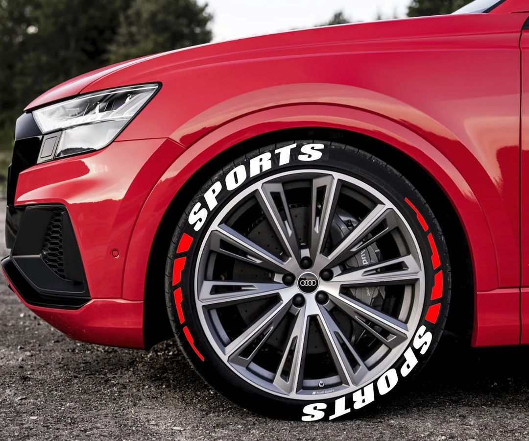 8pcs Sports Tire Lettering 