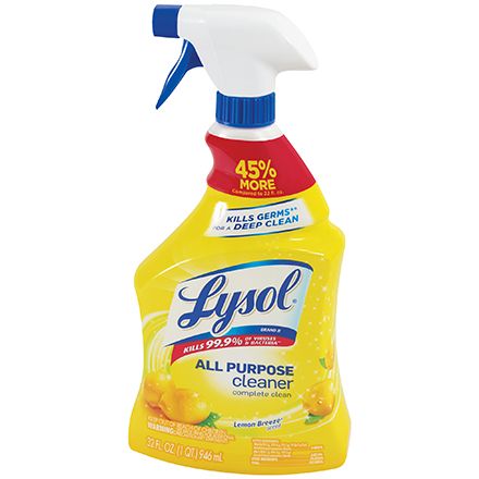 Lysol, All Purpose Cleaner, Spraying Bottles, Lemon Breeze Scent, 64Oz, Complete Clean,