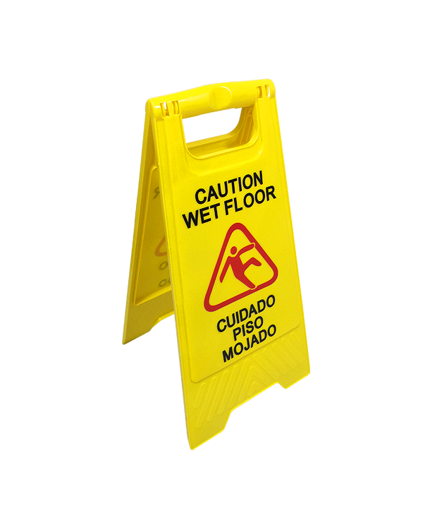 Bilingual Safety Wet Floor Sign - English and Spanish Text