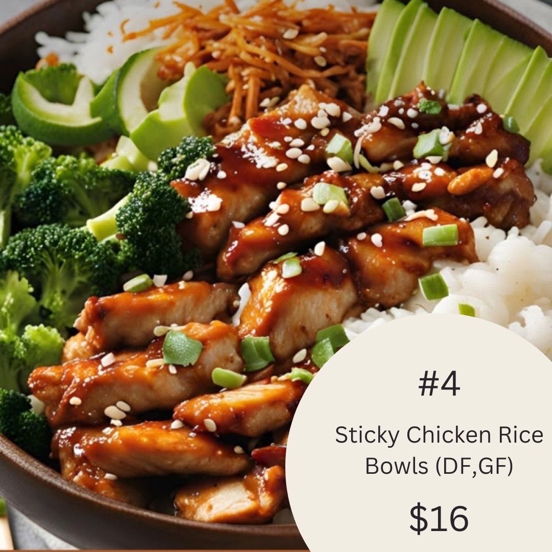 Sticky Chicken Rice Bowl (DF, GF)