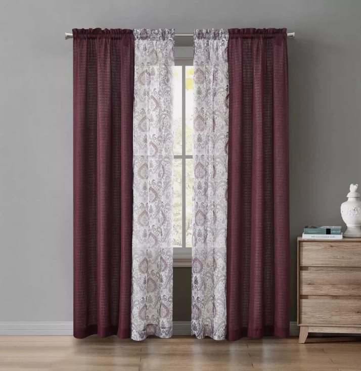 Mainstays 84-inch 4 pieces Window Curtain Set