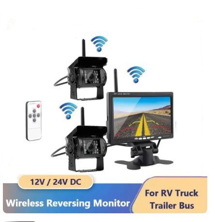 Dual Camera Wireless Rear View Camera and 7 Inch Monitor Kit