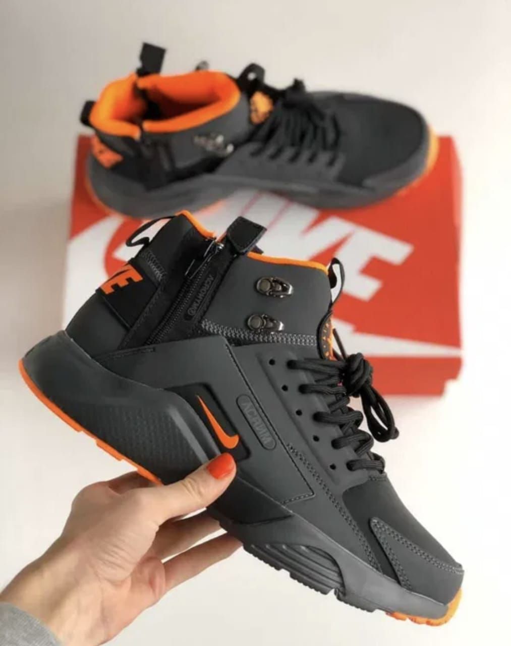 Nike Air Tech Hiker Boots – Black and Orange