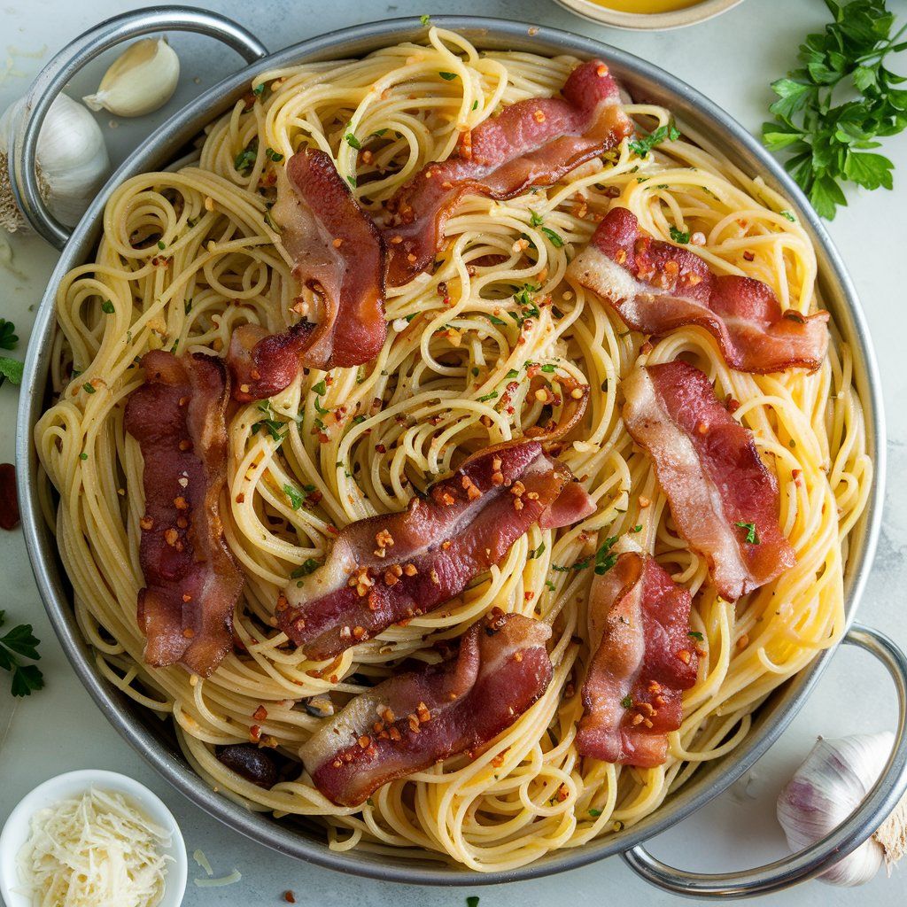 Bacon Aglio Olio Pasta (1 Portion, Good for 15 Pax)