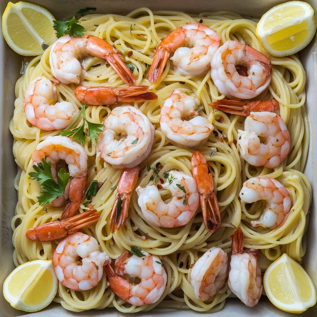 Prawn Aglio Olio Pasta (1 Portion, Good for 15 Pax) 