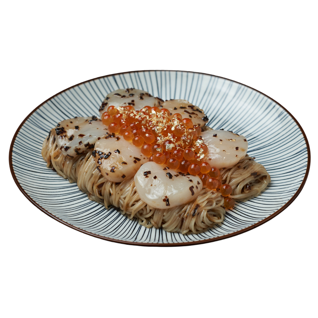 Chilled Truffle Somen w/ Salmon Ikura & Raw Hokkaido Scallops 