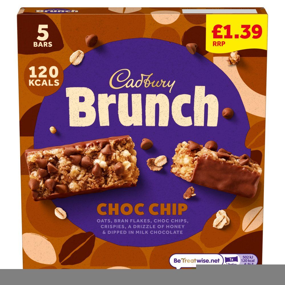 Cadbury Brunch Bar Choc Chip 5 Pack 140g