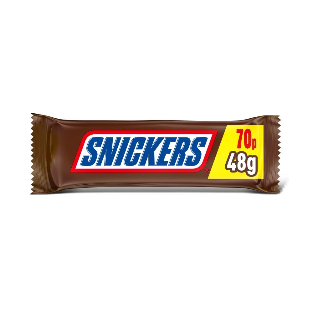 Snickers Caramel, Nougat, Peanuts & Milk Chocolate Snack Bar 48g