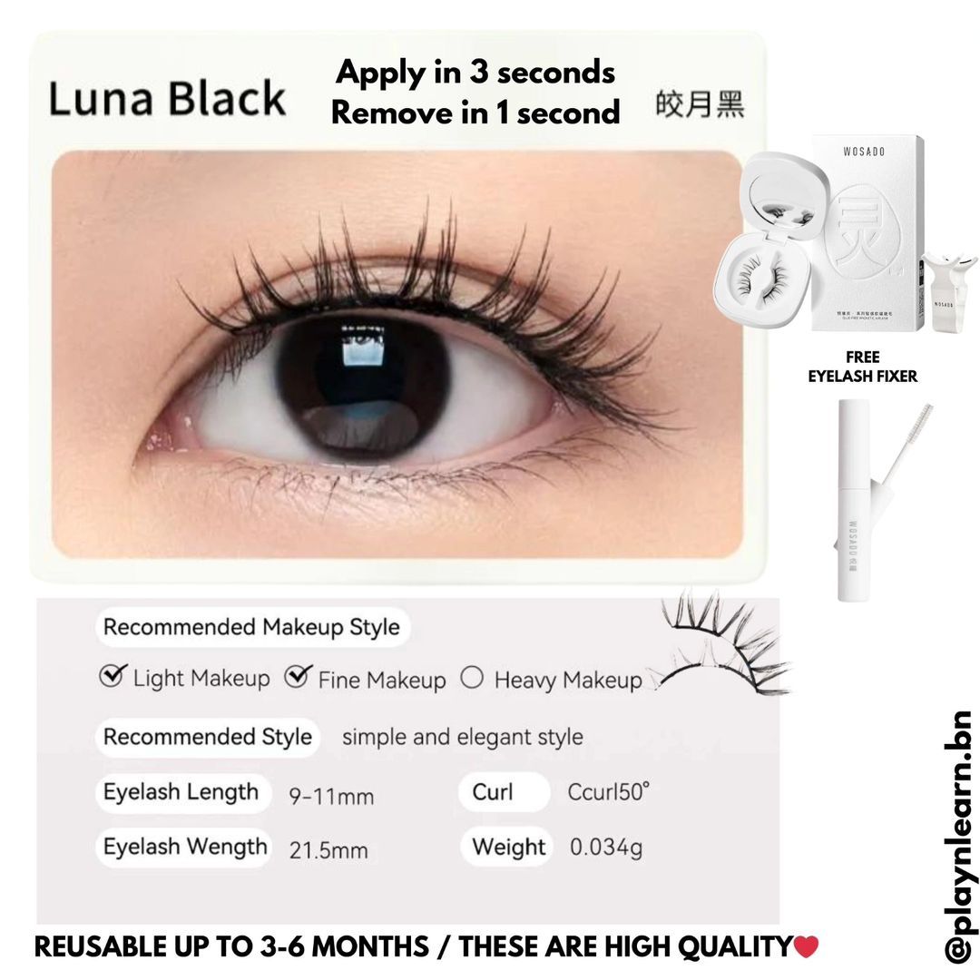 LUNA BLACK MAGNETIC EYELASHES (INSTOCK)