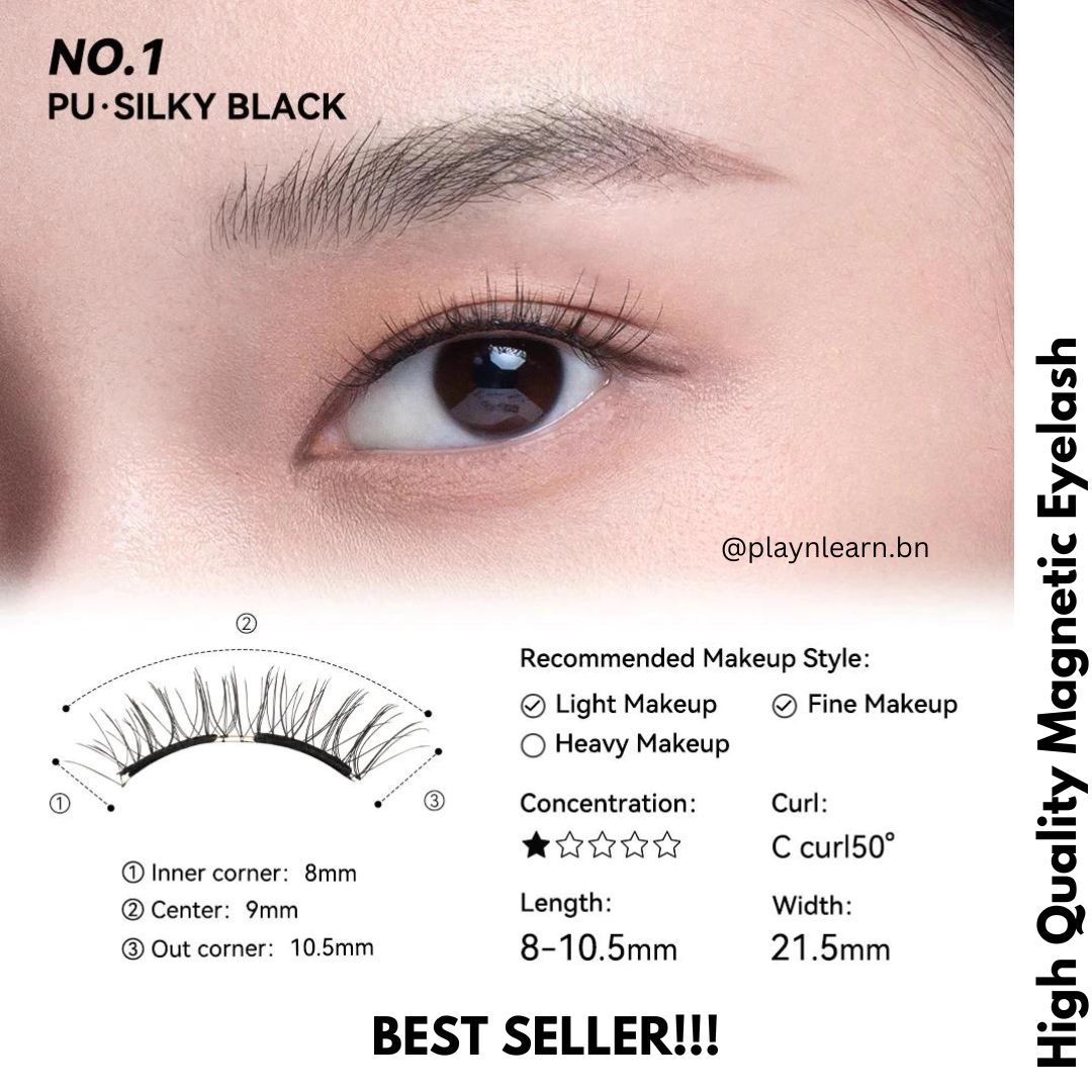 SILKY BLACK MAGNETIC EYELASHES (INSTOCK)