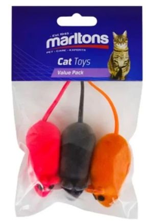 MARLTONS PVC SQUEKY MOUSE 3PACK