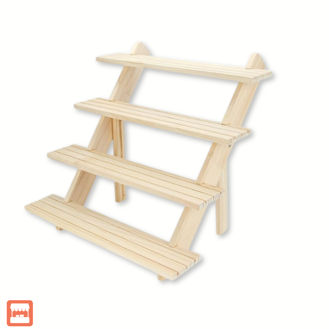 4 Tier Wooden Display Shelf