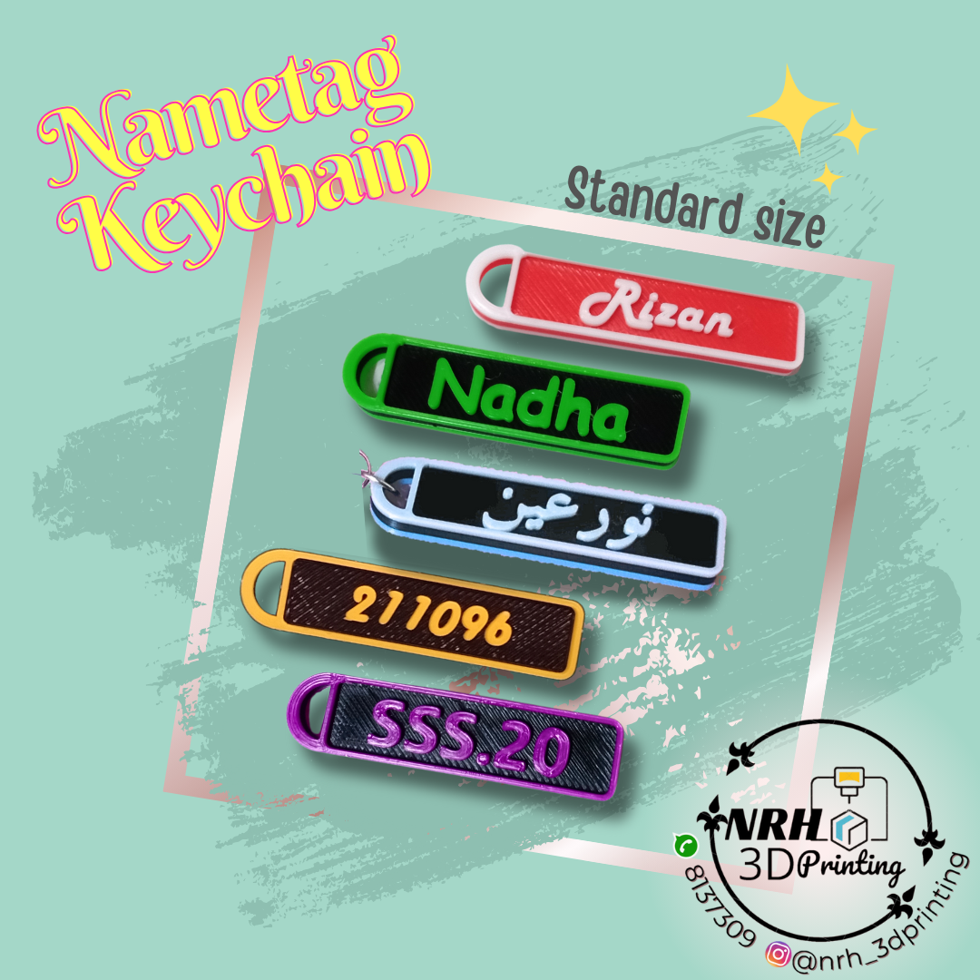 Standard Size Nametag Keychain