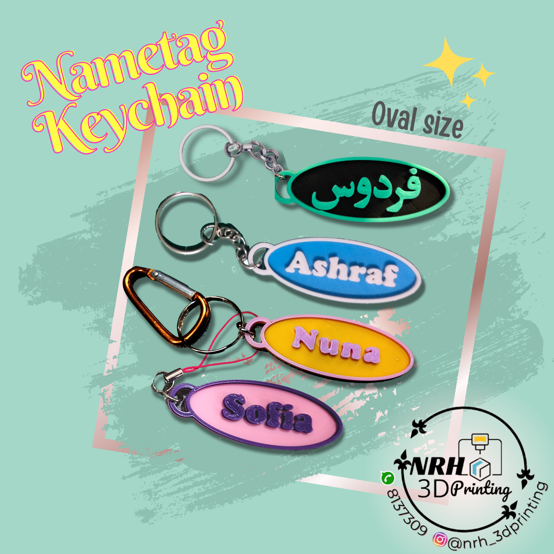 Oval Nametag Keychain