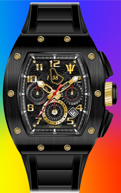 Limited Edition Barbados Independence Timepiece- Black 1-58