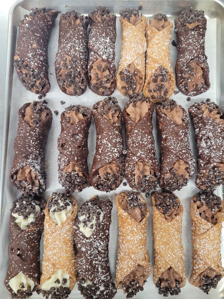 Large Cannoli Reg Shell ($4) & Chocolate Shell ($5) 