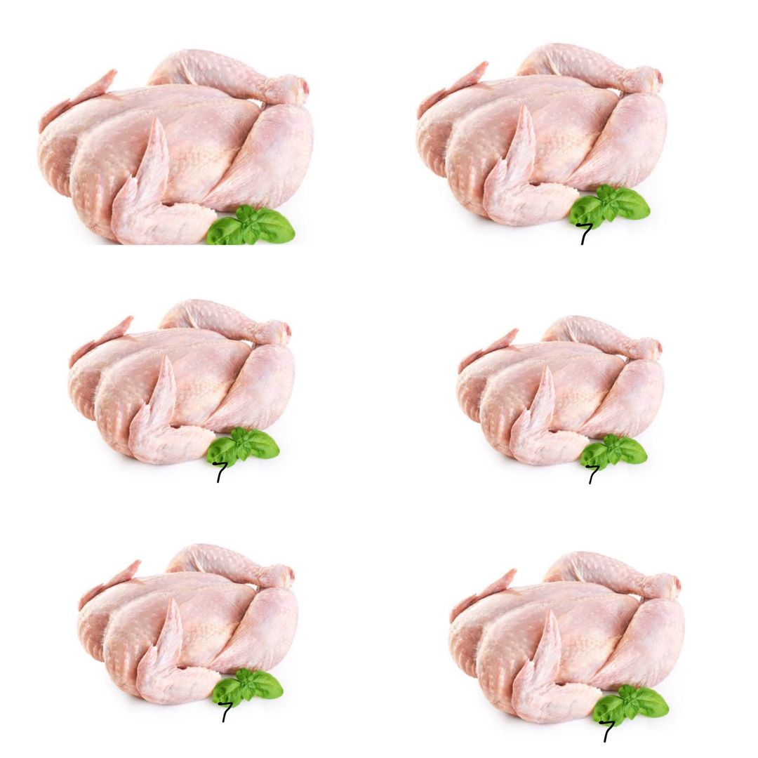 5kg Whole Chickens Pack (5 x 1kg Chickens)