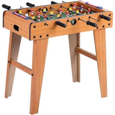 Jeu de Table Baby-Foot pour Enfant en Bois, Mini Baby foot avec 2 Panneaux de Score et 2 balles Bois, 60.5*54.5*30.5cm