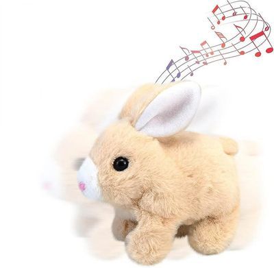 Jouet électronique en peluche de lapin, jouet interactif, lapin ludique sautille et fait des sons 