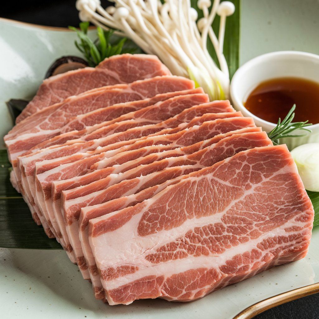 Iberico Pork Collar Shabu Shabu, 500g – $22.90