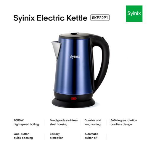 Syinix 2.2L Electric Kettle - Blue