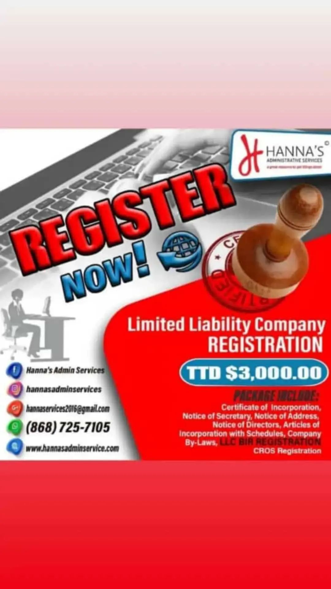 LIMITED LIABILITY COMPANY REGISTRATION 