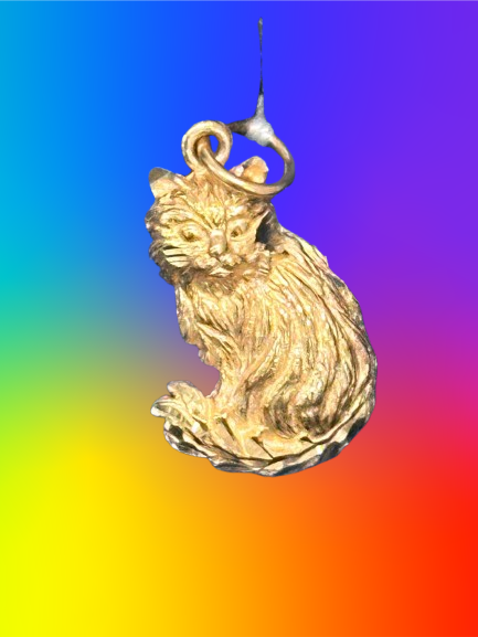 14k yellow gold Cat pendant, 2.40 gram