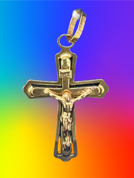 14k yellow gold Crucifix pendant, 2.60 gram