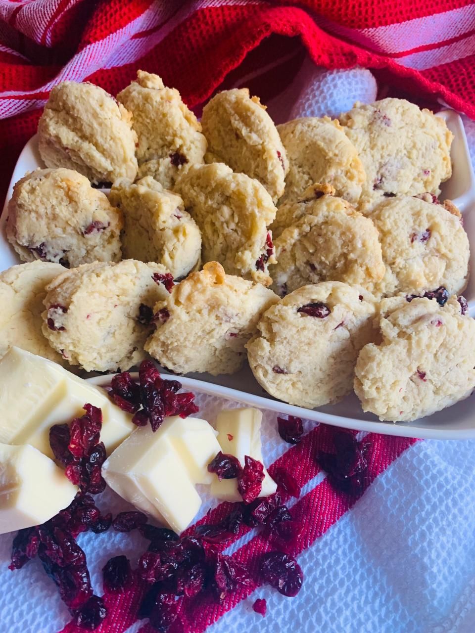 Cranberry and white chocolate cookies