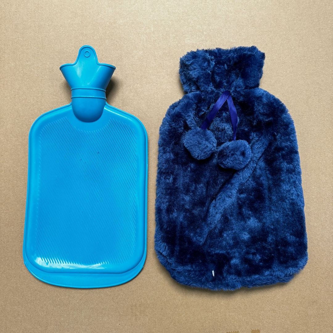 Hot Water Bottle with Fur Fleece Cover 