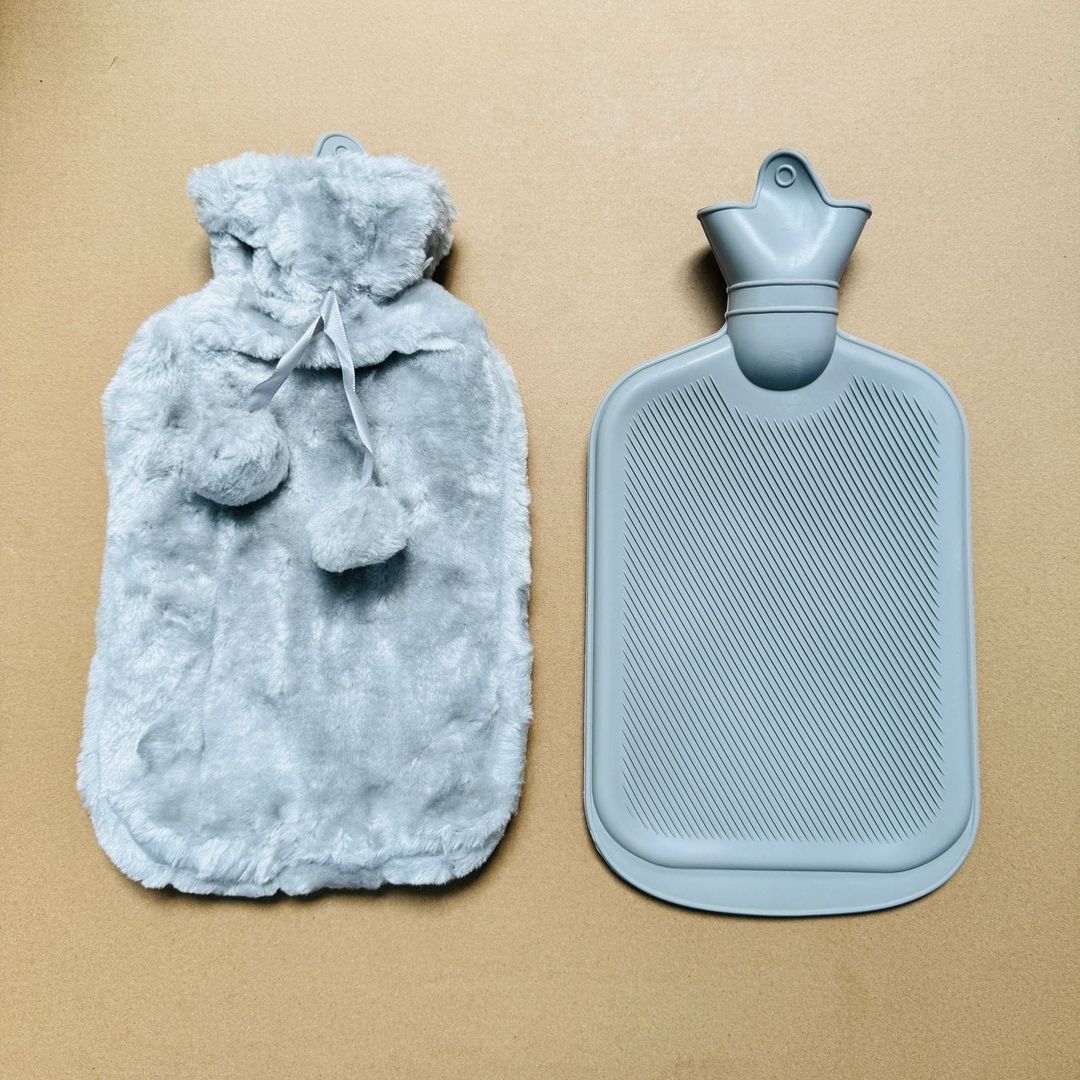 Hot Water Bottle with Fur Fleece Cover 