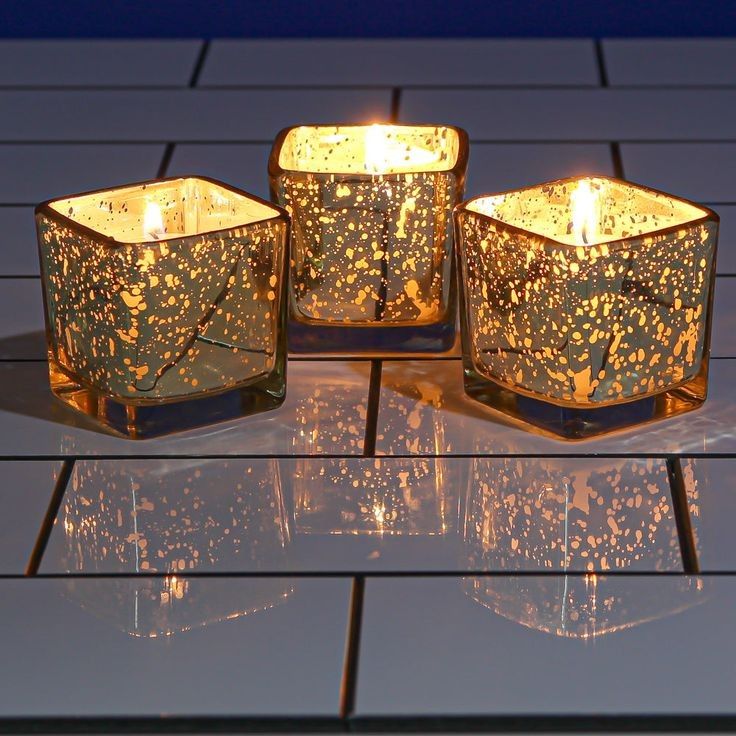 Mercury Square Votive Holders 