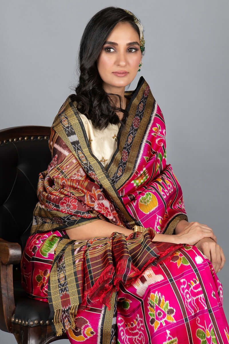 Sambalpuri Original Khandua Mulbery Pata Saree  Multy Color NABAKOTHI 