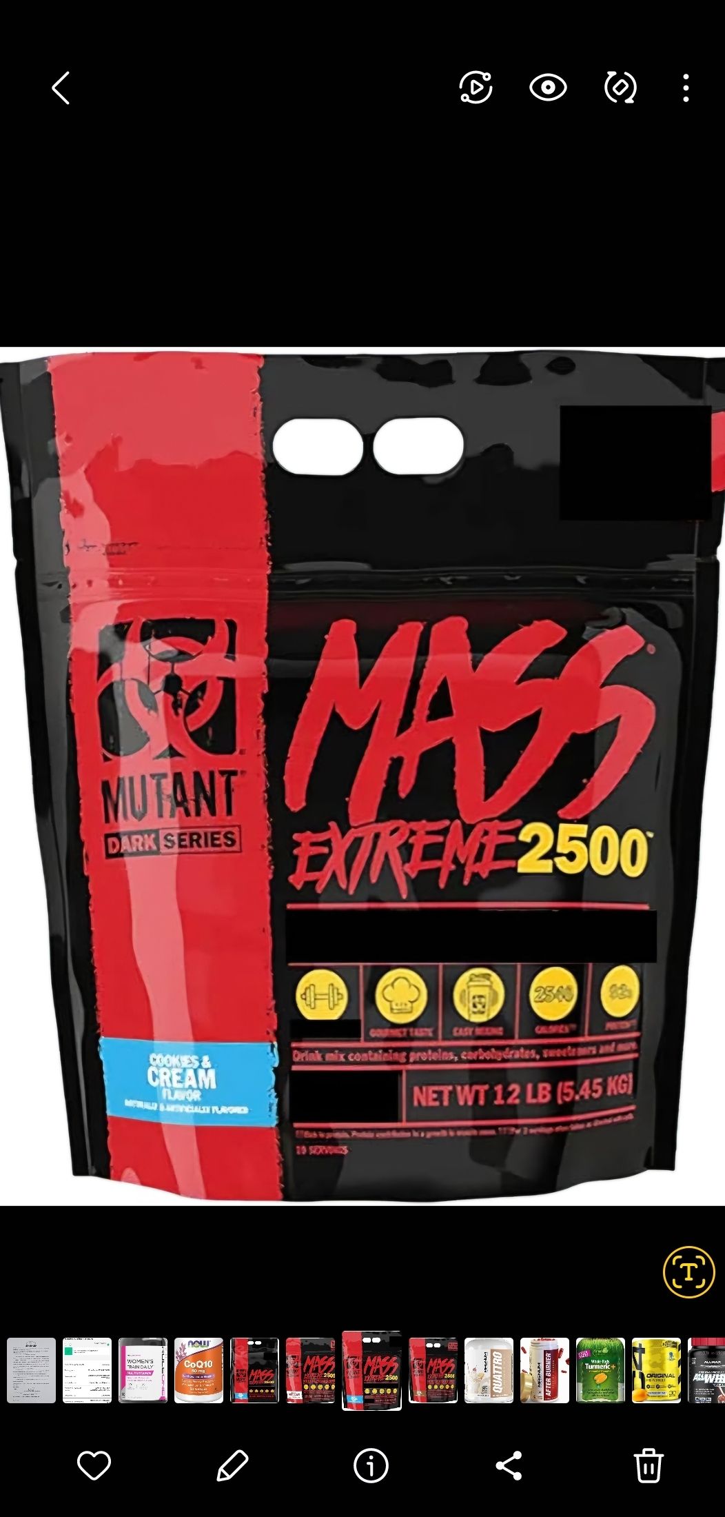 MUTANT MASS EXTREME 2500 12LBS COOKIES AND CREAM