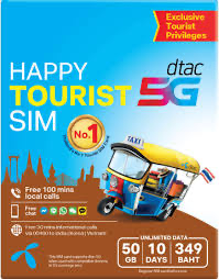 DTAC eSIM - Happy Tourist 349 (10days 50GB)